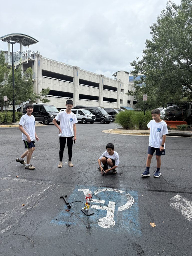 STEM summer camp rocket launching
